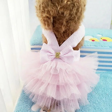 Summer Pet Dress – Bowknot Princess Skirt for Dogs & Cats
