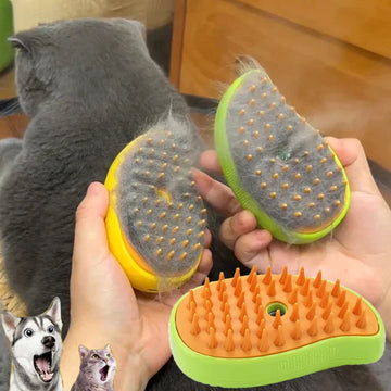 3-in-1 Electric Steam Pet Brush – Spray, Massage & Detangle for Cats & Dogs