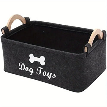 Felt Pet Toy Box – Stylish Storage Basket for Dog & Cat Toys
