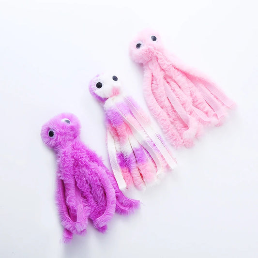 Cute Octopus Cat Toy – Bite-Resistant Plush with Crinkle & Catnip for Interactive Play