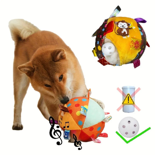 Plush Handle Chew Ball – Tough & Fun