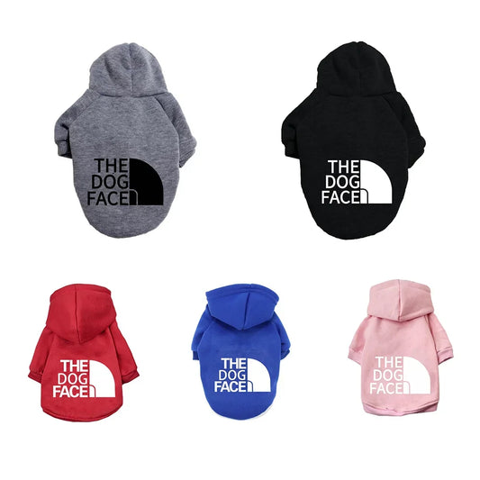 Stylish Dog Hoodie with Face Print – Cozy Winter Jacket for Frenchies, Labs & Big Dogs – Trendy Pet Clothing for Cold Weather