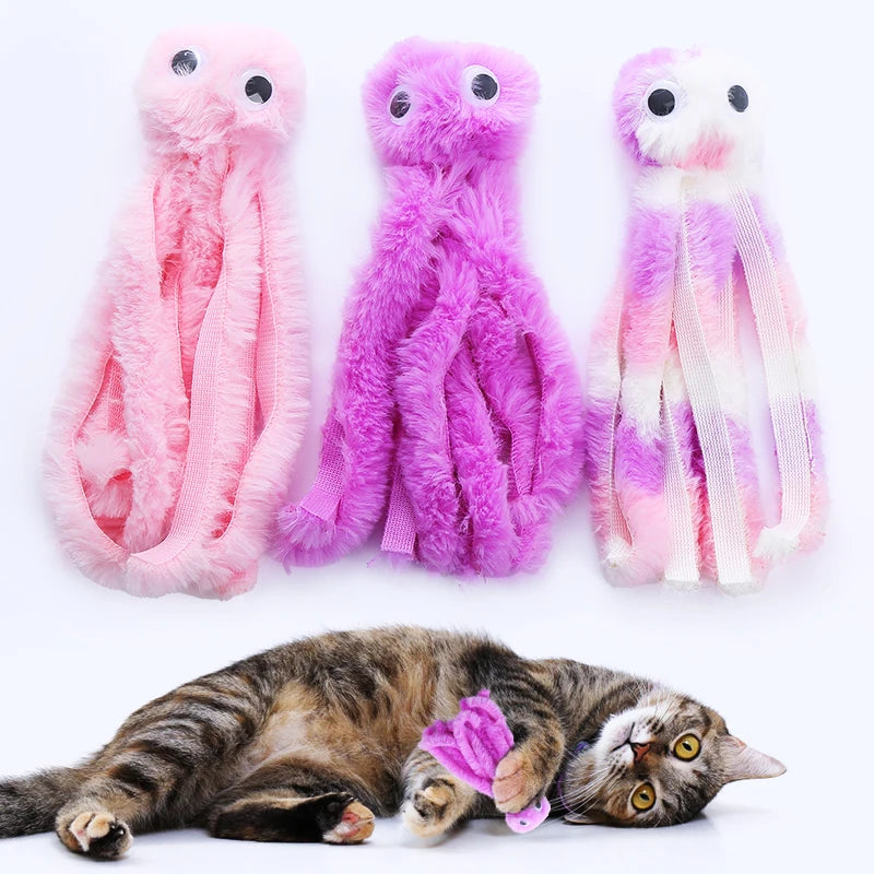 Cute Octopus Cat Toy – Bite-Resistant Plush with Crinkle & Catnip for Interactive Play
