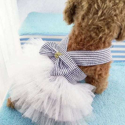 Summer Pet Dress – Bowknot Princess Skirt for Dogs & Cats