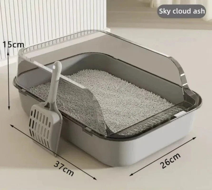 Enclosed Cat Litter Box – Deep Tray Design to Prevent Mess & Odor Escape