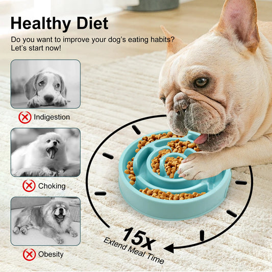 Slow Feeder Bowl – Fun Anti-Gulping Dog Dish
